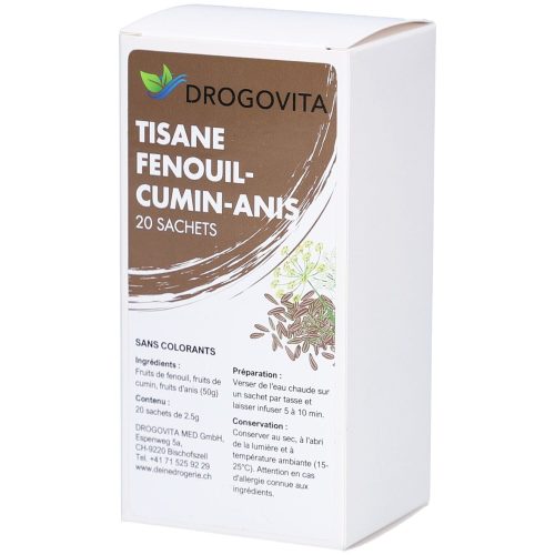 Drogovita, DROGOVITA Fenchel-Kümmel-Anis Tee (20 Beutel)