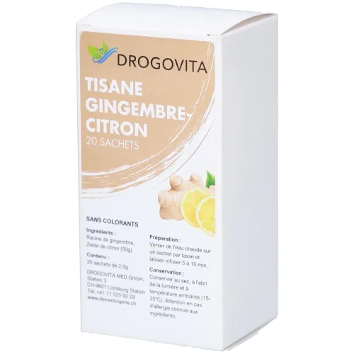 Drogovita, DROGOVITA Ingwer-Zitronen Tee (20 Beutel)