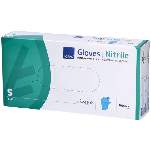Abena, ABENA Classic Nitrilhandschuhe S, 240mm, puderfrei unsteril blau (100 Stk)