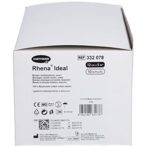 Rhena, Rhena Ideal Elastische Binde 12cmx5m weiss (10 Stk)