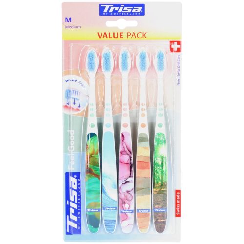 Trisa, Trisa - Feelgood medium Zahnbürste 5er Pack, 5 Stücke