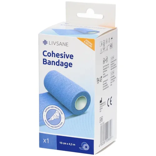 Livsane Klebeband 10 cm x 4,5 m - Selbstklebende Fixierbinde