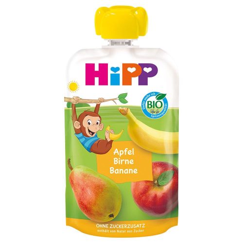 HiPP Bio Quetschbeutel für Babys Apfel-Birne-Banane