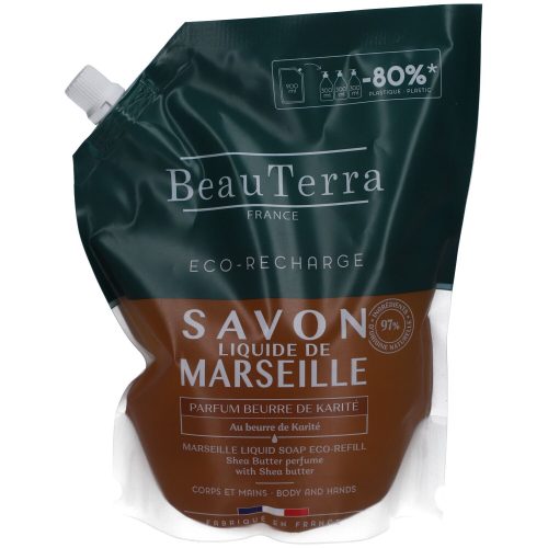 Laboratoire Beauterra, Beauterra Flüssigseife aus Marseille Parfum Karitébutter Nachfüllpackung