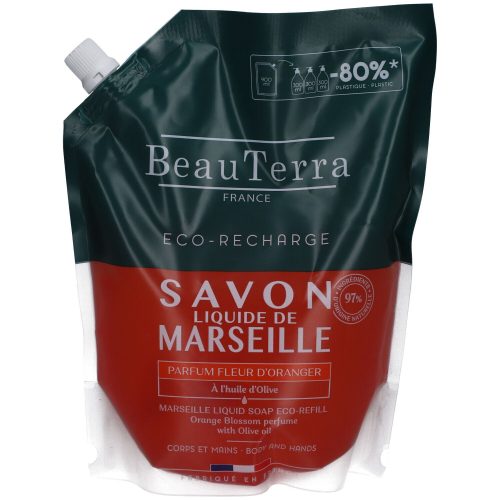 Laboratoire Beauterra, Beauterra Savon Liquide de Marseille Parfum Fleur d'Oranger Nachfüllpackung
