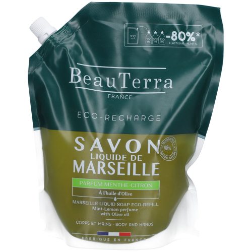 BeauTerra, BeauTerra Flüssigseife Marseille, Minze-Zitrone (900ml)
