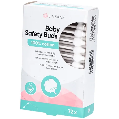 Livsane, Livsane Baby Sicherheitswattestäbchen (72 Stk)