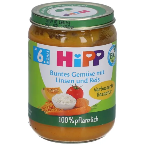 HiPP - Buntes Bio-Gemüse mit Linsen und Reis ab 6 Monaten