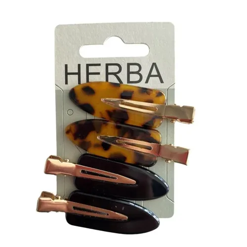 HERBA, HERBA Clips Pin Curl 5.5cm, braun und schwarz (4 Stk)