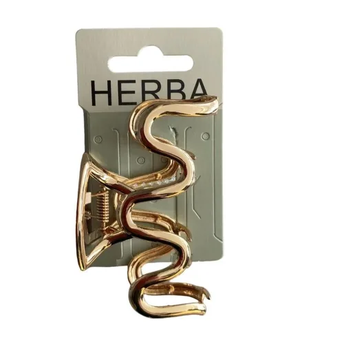 HERBA, HERBA Haarklammer Welle 9cm, Metall, gold (1 Stk)