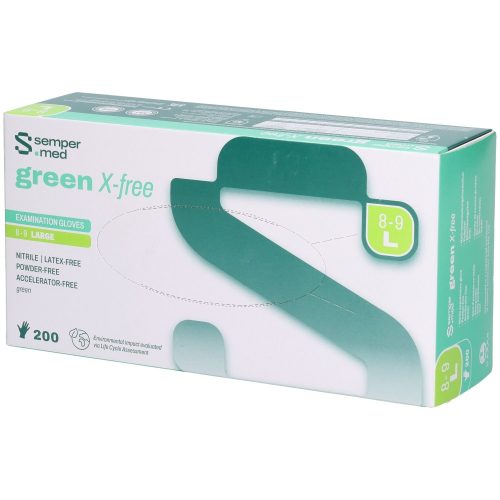 sempermed, sempermed green X-free Nitril-Untersuchungshandschuh, Grösse L, Breite 110mm (200 Stk)