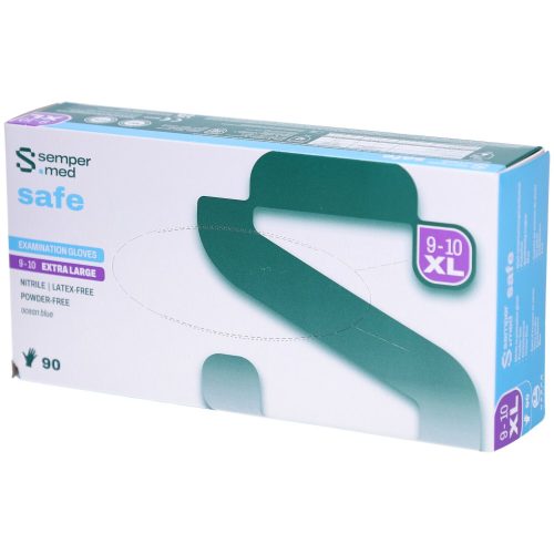 sempermed, sempermed Nitrilhandschuhe safe, Grösse XL, Handumfang 21-23cm (90 Stk)