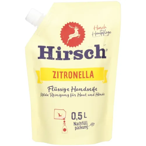 Hirsch, Hirsch Zitronella Flüssigseife Nachfüllpack (500ml)