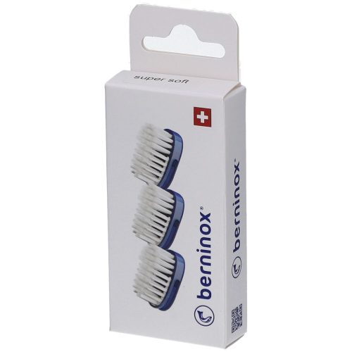 Berninox 3 x Ersatz-Bürstenköpfe Ozeanblau super soft