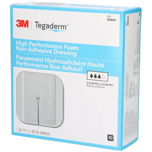 TEGADERM, 3M Tegaderm High Performance Foam Schaumkompresse 8.9x8.9cm non adhäsiv 10 Stk