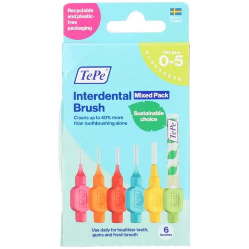 TEPE, TePe Interdental Brush Mixed Pack, 0.4-0.8mm (6 Stk)