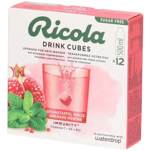 waterdrop, waterdrop x Ricola Drink Cubes Granatapfel Minze (12 Stk)
