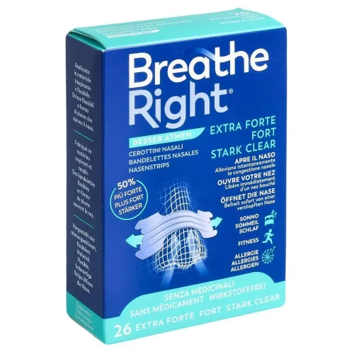 Breathe Right, Breathe Right Nasenpflaster, extrastark, transparent (26 Stk)