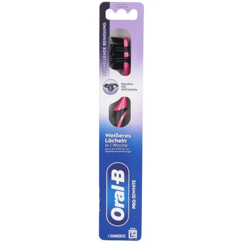 Oral-B, Oral-B Pro-3DWhite Aktivkohle 40 Zahnbürste, Medium (1 Stk)