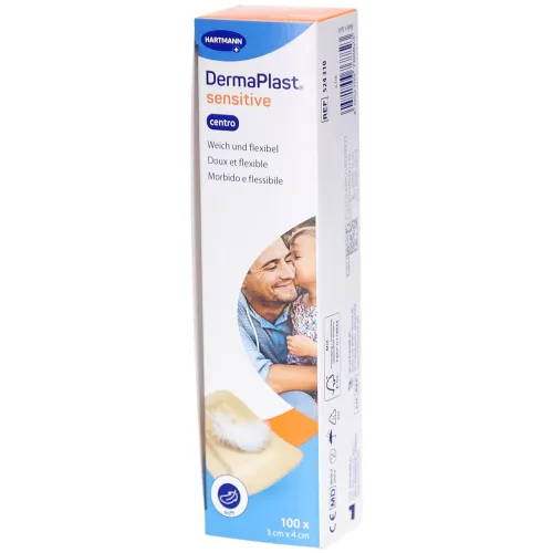 DERMAPLAST, DermaPlast sensitive Wundpflaster, Centro, 3x4cm (100 Stk)