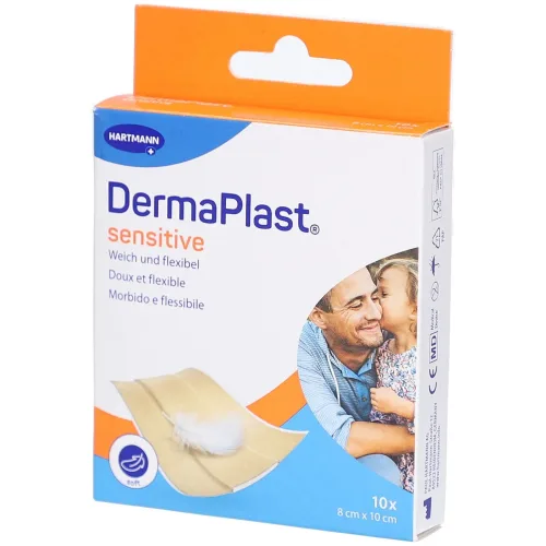 DERMAPLAST, DermaPlast sensitive Schnellverband, 8x10cm (10 Stk)