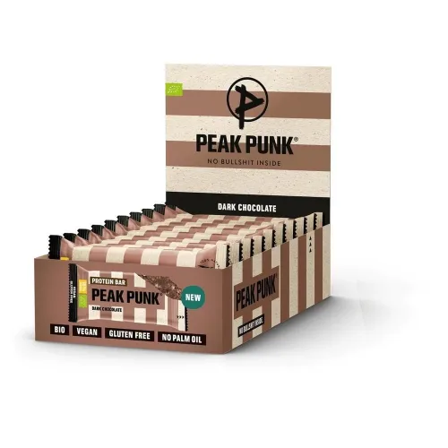 PEAK PUNK, PEAK PUNK Bio Protein Bar Dark Chocolate (12x55g)