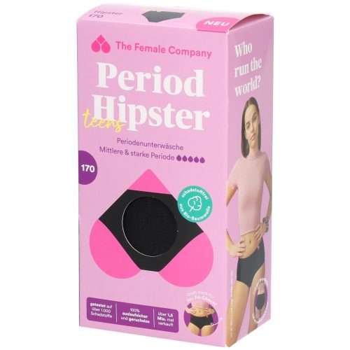 Sahag AG, THE Female Company Menstruationsslip ? Hip Tee ? Baumwolle ? Schwarz ? 170