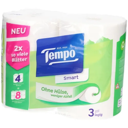 Tempo, Tempo Toilettenpapier Smart, 3-lagig, 300 Blatt (4 Stk)