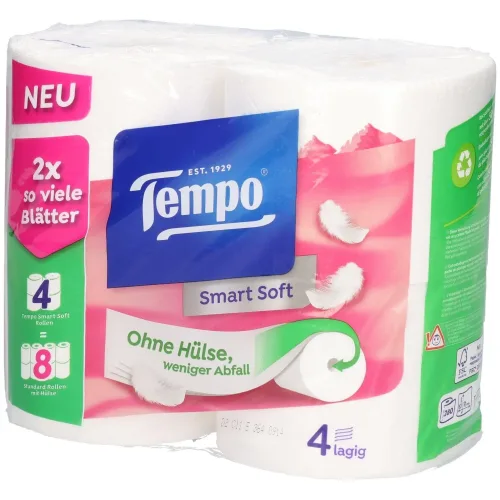 Tempo, Tempo Toilettenpapier Smart, 4-lagig, 280 Blatt (4 Stk)