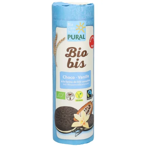 Pural Biobis Bio-Sandwich-Kekse mit Schoko-Vanille-Füllung, Mini