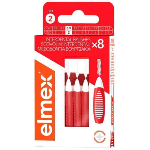 Elmex, elmex Interdentalbürsten Rot, Grösse 2, 0,5 mm, 8 Stück, Zahnzwischenraumbürste