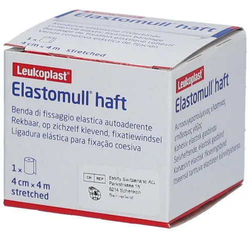 Elastomull haft, Elastomull haft Gazebinde weiss, 4mx4cm, Rolle (1 Stk)