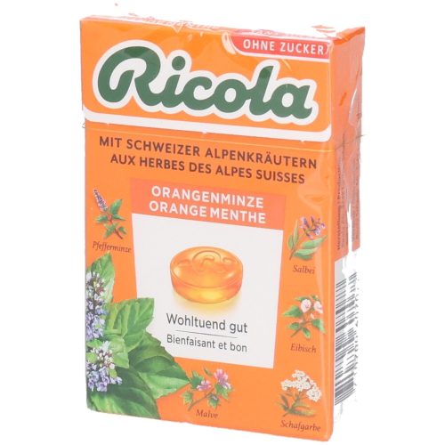 Ricola, Ricola Orangen-Minze Bonbons ohne Zucker (50g)