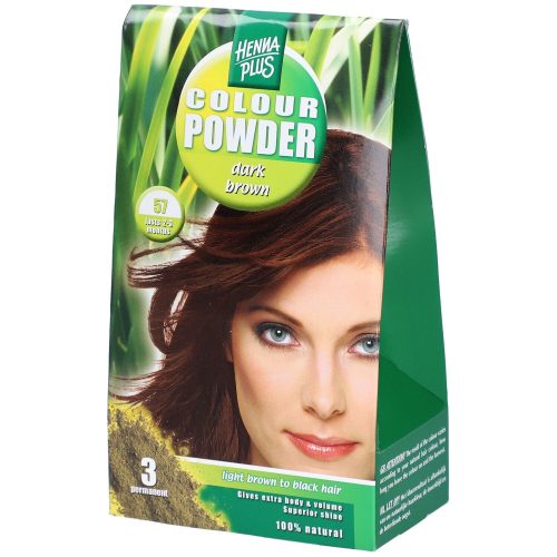 Henna Plus, HENNA PLUS Colour Powder 57 Dunkelbraun (100g)