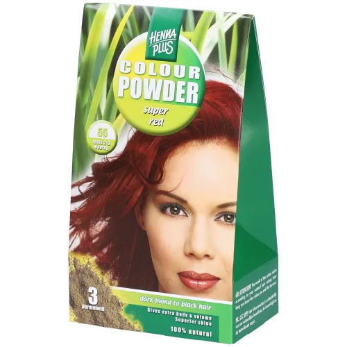 Henna Plus, HENNA PLUS Colour Powder 55 Super Rot (100g)