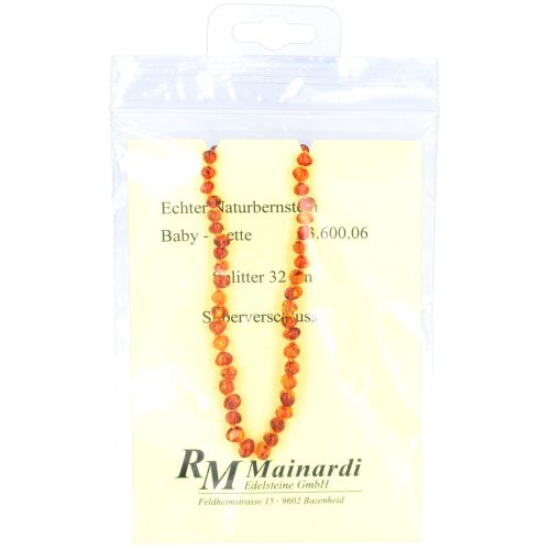 Mainardi, Mainardi Natur Bernstein 32cm Splitt Silberverschluss (1 Stk)
