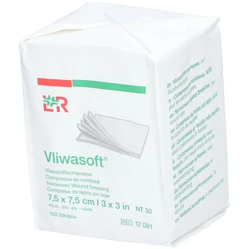 Vliwasoft, Vliwasoft Vliesstoffkomprresse 7.5x7.5cm, 4-lagig (100 Stk)