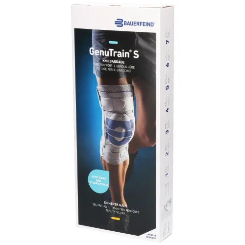 BAUERFEIND, Bauerfeind GenuTrain S Aktivbandage Gr1 links titan