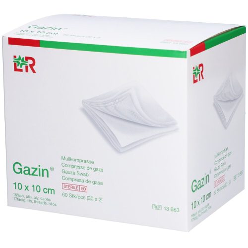 Gazin, Gazin Mullkompressen, 10x10cm, 16-fach, steril (60 Stk)