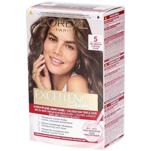 L'oréal Paris Excellence Crème ? Haarfarbe mit dreifacher Pflegewirkung ? 5 Hellbraun