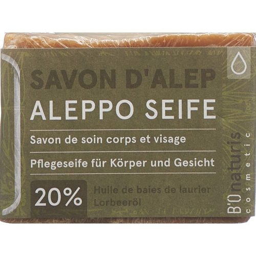 Bionaturis, Bionaturis - Aleppo Seife 20% Lorbeer-Öl, Savon d'Alep 20%, 200  g