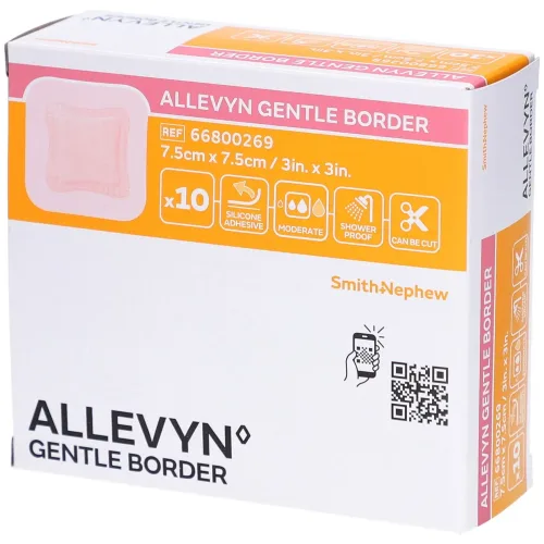 SMITH & NEPHEW, ALLEVYN GENTLE BORDER Wundverband, 7.5x7.5cm (10 Stk)