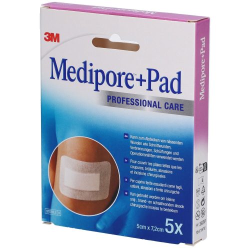 3M Medipore, 3M Medipore + Pad 5x7.2cm Wundkissen 2.8x3.8cm (5 Stk)