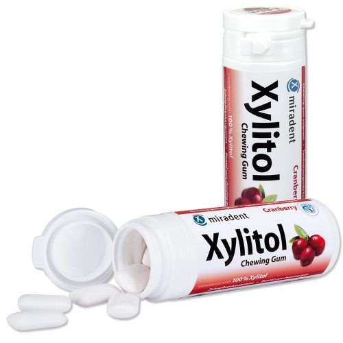 HERBA, Miradent Xylitol Cranberry Zahnpflegekaugummi, Dose &agrave; 30 Stk.