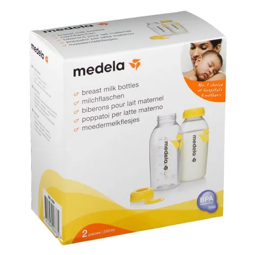 medela, 2er-Pack Babyflaschen für Muttermilch, 250 ml