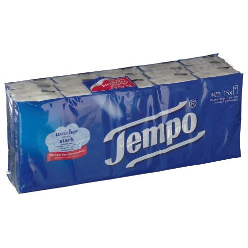 Tempo, Tempo Taschentücher 4-lagig 15 Stück à 10 Blatt