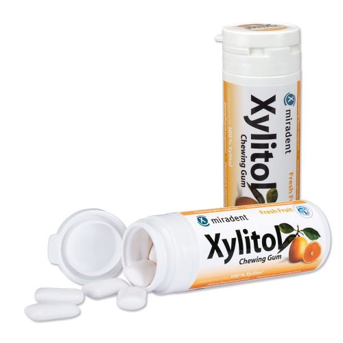 HERBA, Miradent Xylitol Frucht Zahnpflegekaugummi, Dose &agrave; 30 Stk.