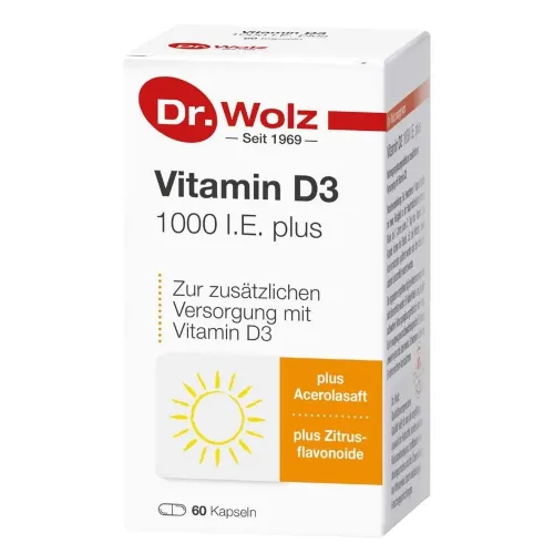 Dr. Wolz, Dr. Wolz Vitamin D3 1000 I.E. plus Kapseln (60 Stk)