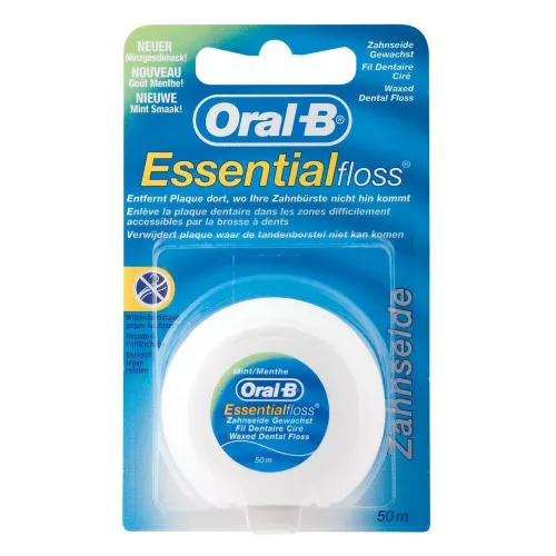 Oral-B, Oral-B - Essentialfloss Zahnseide Minze, Essentialfloss mint gewachst, 50m