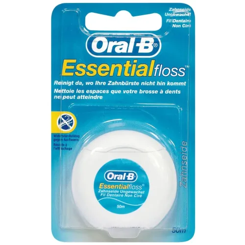 Oral-B, Oral-B - ssentialfloss Zahnseide Ungewachst, Essentialfloss ungewachst, 50m